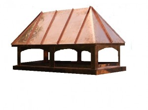 Custom Copper Hip Roofed Chimney Cap